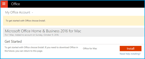 Office 2016 pour Mac