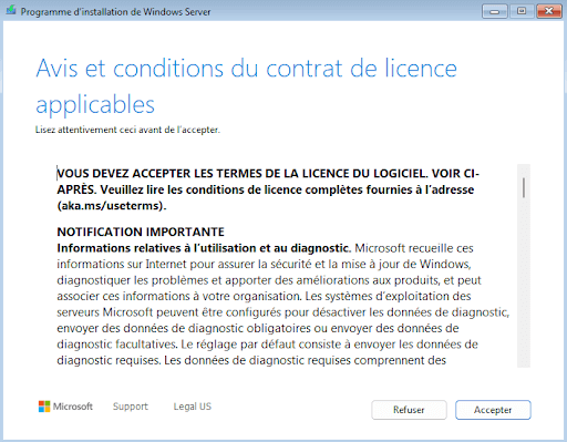 Acceptation des termes du contrat de licence