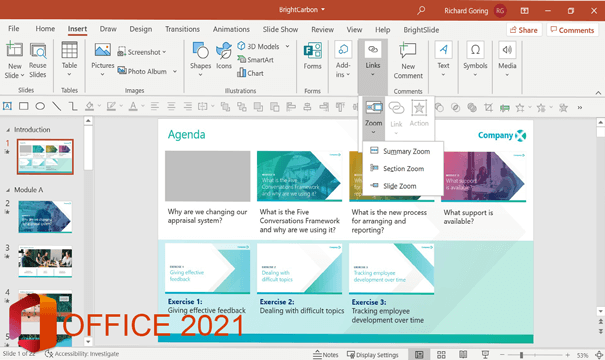 La fonctionnalité Recherche de Microsoft dans PowerPoint 2021