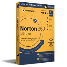Norton 360 Deluxe 2024-2025, Temps d'exécution : 1 an, Device: 5 Devices