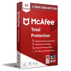 Mcafee Total Protection 2023-2024, Temps d'exécution : 1 an, Device: 10 Devices