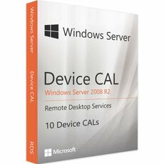 Windows Server 2008 R2 RDS - 10 Device CALs, Client Access Licenses: 10 CALs