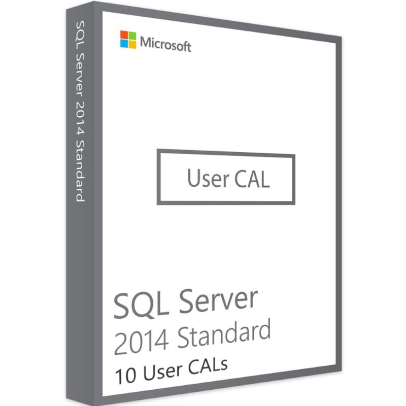 SQL Server 2014 Standard - 10 User CALs, Client Access Licenses: 10 CALs