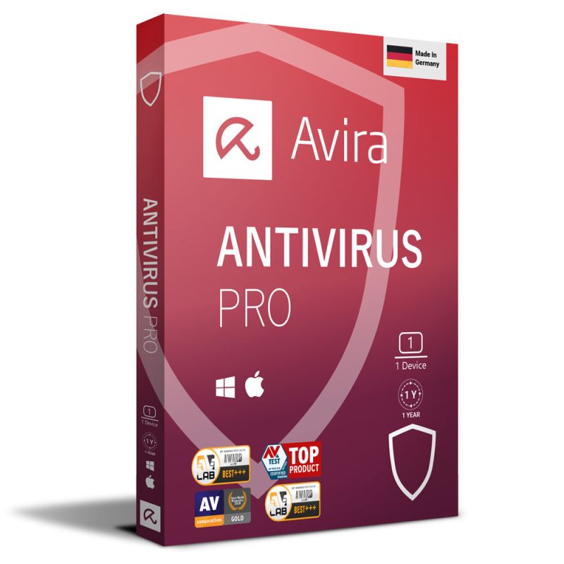 Avira Antivirus Pro 2024-2025, Temps d'exécution : 1 an, Device: 3 Devices