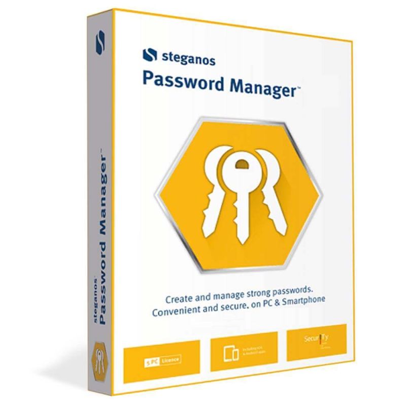 Steganos Password Manager 20 2024-2025, Temps d'exécution : 1 an, Device: 5 Devices
