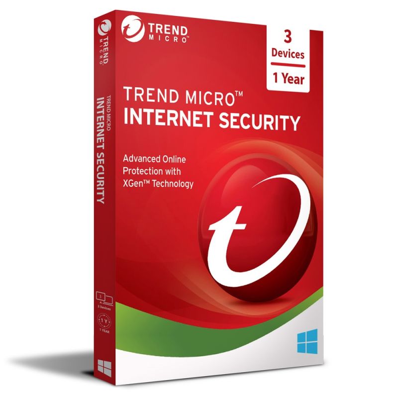 Trend Micro Internet Security 2024-2025, Temps d'exécution : 1 an, Device: 3 Devices
